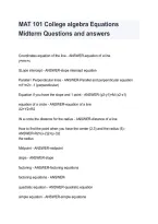 MAT 101 College Algebra Midterm &vert; Equations&comma; Practice Questions & Answers 2026&sol;2027