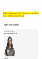 Shadow Health Assignment 2 Clinical Delegation- Experience Report&comma; Answers & Rationales- 2026 Study Guide&period;pdf&NewLine;&NewLine;