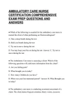 Ambulatory Care Nurse&NewLine;Certification Comprehensive&NewLine;Exam Prep Questions And&NewLine;Answers