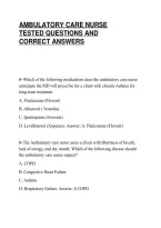 Ambulatory Care Nurse&NewLine;Tested Questions And&NewLine;Correct Answers