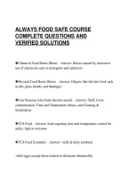Always Food Safe Course&NewLine;Complete Questions And&NewLine;Verified Solutions