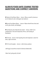 Always Food Safe Course Tested&NewLine;Questions And Correct Answers