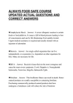 Always Food Safe Course&NewLine;Updated Actual Questions And&NewLine;Correct Answers