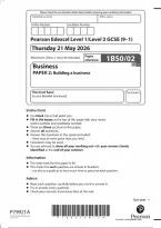 Edexcel GCSE Business Paper 2&colon; Building a business 2026