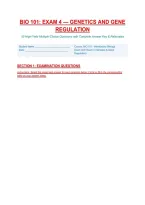 BIO 101 Exam 4 Genetics And Gene Regulation Questions And Correct Answers &lpar;Verified Answers&rpar; 2026&sol;2027 Q&A &vert; Instant Download PDF&NewLine;