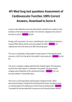 ATI Med Surg test questions Assessment of Cardiovascular Function 100&percnt; Correct Answers&comma; Download to Score A
