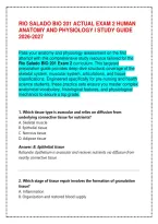 Rio Salado Bio 201 Actual Exam 2 Human Anatomy &NewLine;And Physiology I Study Guide