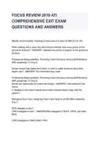 ATI Comprehensive Exit Exam 2019 &vert; Focus Review&comma; Questions & Answers 2026&sol;2027