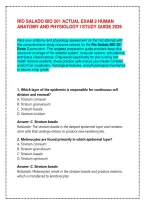 Rio Salado Bio 201 Actual Exam 2 Human Anatomy &NewLine;And Physiology I Study Guide