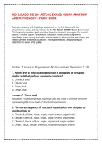 Rio Salado Bio 201 Actual Exam 2 Human Anatomy &NewLine;And Physiology I Study Guide