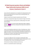 ATI Med Surg test questions Shock and Multiple Organ Dysfunction Syndrome 100&percnt; Correct Answers&comma; Download to Score A 