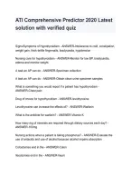 ATI Comprehensive Predictor 2020 &vert; Verified Answers & Exam Review 2026&sol;2027