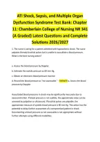 ATI Shock&comma; Sepsis&comma; and Multiple Organ &NewLine;Dysfunction Syndrome Test Bank&colon; Chapter 11&colon; Chamberlain College of Nursing NR 341 &lpar;A Graded&rpar; Latest Questions and Complete Solutions 2026&sol;2027