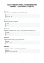Amca Phlebotomy Exam Questions With Verified Answers Latest Update