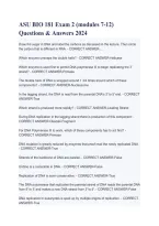 ASU BIO 181 Exam 2 Modules 7&ndash;12 &vert; Practice Questions & Answers 2026&sol;2027