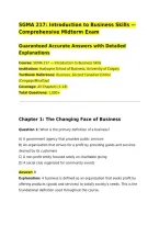 SGMA 217&colon; Introduction to Business Skills &mdash; Comprehensive Midterm Exam &NewLine;Guaranteed Accurate Answers with Detailed Explanations&NewLine;Course&colon; SGMA 217 &mdash; Introduction to Business Skills&NewLine;Institution&colon; Haskayne School of Business&comma; University of Calgary&NewLine;Textbook 