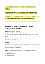 SGMA 217&colon; INTRODUCTION TO BUSINESS SKILLS&NewLine;MIDTERM EXAM &vert; COMPREHENSIVE TEST BANK&NewLine;1&comma;050 Original Multiple-Choice Questions with Answers & Detailed Explanations &vert; All Chapters Covered&NewLine;