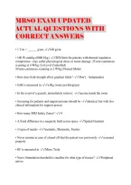 Mrso Exam Updated Actual Questions With Correct Answers