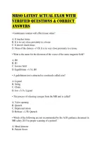 Mrso Latest Actual Exam With Verified Questions & Correct Answers
