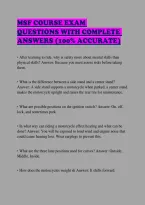 Msf Course Exam Questions With Complete Answers &lpar;100&percnt; Accurate&rpar;