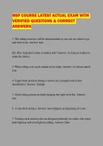 Msf Course Latest Actual Exam With Verified Questions & Correct Answers