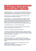 Msn 570 Advanced Pathophysiology Frequently Tested Actual Exam Questions With Correct Answers