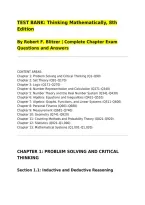 TEST BANK&colon; Thinking Mathematically&comma; 8th Edition&NewLine;By Robert F&period; Blitzer &vert; Complete Chapter Exam Questions and Answers&NewLine;&lowbar;&lowbar;&lowbar;&lowbar;&lowbar;&lowbar;&lowbar;&lowbar;&lowbar;&lowbar;&lowbar;&lowbar;&lowbar;&lowbar;&lowbar;&lowbar;&lowbar;&lowbar;&lowbar;&lowbar;&lowbar;&lowbar;&lowbar;&lowbar;&lowbar;&lowbar;&lowbar;&lowbar;&lowbar;&lowbar;&lowbar;&lowbar;&lowbar;&lowbar;&lowbar;&lowbar;&lowbar;&lowbar;&lowbar;&lowbar;&NewLine;CONTENT AREAS&colon;&NewLine;Chapter 1&colon; Problem Solving and Critical Thinking &lpar;Q1&ndash;Q90&rpar;&NewLine;Chapter 2&colon; Set Theory