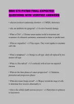 Msn 570 Patho Final Expected Questions With Verified Answers