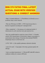 Msn 570 Patho Final Latest Actual Exam With Verified Questions & Correct Answers