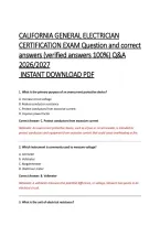 California General Electrician Certification Exam Questions and Correct Answers 2026&sol;2027 &vert; Practice Test with Detailed Rationales