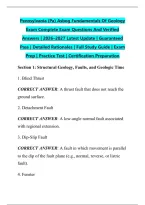 Pennsylvania &lpar;Pa&rpar; Asbog Fundamentals Of Geology &NewLine;Exam Complete Exam Questions And Verified &NewLine;Answers &vert; 2026&ndash;2027 Latest Update &vert; Guaranteed &NewLine;Pass &vert; Detailed Rationales &vert; Full Study Guide &vert; Exam &NewLine;Prep &vert; Practice Test &vert; Certification Preparation