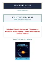 Solutions Manual Algebra and Trigonometry Enhanced with Graphing Utilities 9th Edition By Michael Sullivan &vert; 100&percnt; Verified A&plus; Grade 9780135373309