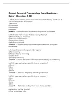 WGU D116 ADVANCED PHARMACOLOGY OA & PRE-ASSESSMENT EXAM BANK ACTUAL EXAM 2026&sol;2027 &vert; PASS GUARANTEED Prepare with the actual WGU D116 OA & Pre-Assessment Exam Bank - Pass Guaranteed&excl; This resource contains actual exam questions and verified answers for th