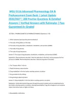 WGU D116 Advanced Pharmacology OA & Pre-Assessment Exam Bank &vert; Latest Update 2026&sol;2027 &vert; 200 Practice Questions & Detailed Answers &vert; Verified Answers with Rationales &vert; Pass Guaranteed A&plus; Graded
