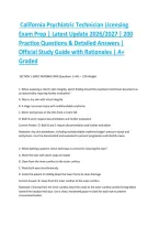 California Psychiatric Technician Licensing Exam Prep &vert; Latest Update 2026&sol;2027 &vert; 200 Practice Questions & Detailed Answers &vert; Official Study Guide with Rationales &vert; A&plus; Graded