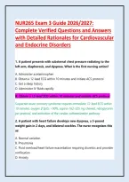 NUR265 Exam 3 Guide 2026&sol;2027&colon; Complete Verified Questions and Answers with Detailed Rationales for Cardiovascular and Endocrine Disorders