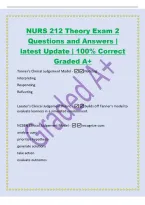 NURS 212 Theory Exam 2&NewLine;Questions and Answers &vert;&NewLine;latest Update &vert; 100&percnt; Correct&NewLine;Graded A&plus;&NewLine;Tanner's Clinical Judgement Model -Noticing&NewLine;Interpreting&NewLine;Responding&NewLine;Reflecting&NewLine;Lasater's Clinical Judgement Rubric - builds off Tanner's mod
