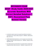 MECHANICS EXAM NEIEP  Study Guide 2026&sol;2027 Accurate Questions With Correct Detailed Solutions &vert;&vert; 100&percnt; Guaranteed Pass Newest Version&NewLine;