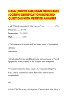 Nams &lpar;North American Menopause Society&rpar; Certification Expected Questions With Verified Answers