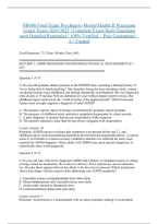 &NewLine;NR606 Final Exam Psychiatric-Mental Health II Practicum Actual Exam 2026&sol;2027 &vert; Complete Exam-Style Questions with Detailed Rationales &vert; 100&percnt; Verified &ndash; Pass Guaranteed &ndash; A&plus; Graded