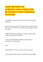 Nams Menopause Certification Expected Questions With Verified Answers