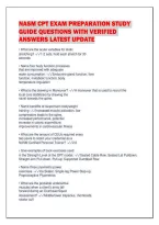Nasm Cpt Exam Preparation Study Guide Questions With Verified Answers Latest Update