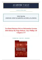 Test Bank Business Driven Information Systems 2026 Release By Paige Baltzan&comma; Amy Phillips &vert; 100&percnt; Verified A&plus; Grade 9781265089641