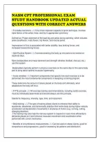 Nasm Cpt Professional Exam Study Handbook Updated Actual Questions With Correct Answers