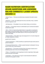 Nasm Nutrition Certification &lpar;Exam&rpar; Questions And Answers Solved Correctly Latest Update Graded A&plus;