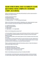 Nasm Stretching And Flexibility Exam Questions With Complete Answers &lpar;100&percnt; Accurate&rpar;