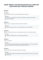 Nasm Weight Loss Specialization &lpar;All&rpar; Expected Questions With Verified Answers