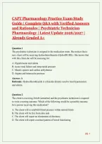 CAPT Pharmacology Practice Exam Study Guide &vert; Complete Q&A with Verified Answers and Rationales &vert; Psychiatric Technician Pharmacology &vert; Latest Update 2026&sol;2027 &vert; Already Graded A&plus;