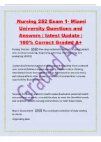 Nursing 252 Exam 1- Miami&NewLine;University Questions and&NewLine;Answers &vert; latest Update &vert;&NewLine;100&percnt; Correct Graded A&plus;&NewLine;Nursing Process - -Five-step systematic method for giving patient&NewLine;care&semi; involves assessing&comma; diagnosing&comma; planning&comma; implementing&comma; and&NewLine;evaluating &lpar;ADPIE