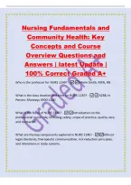 Nursing Fundamentals and&NewLine;Community Health&colon; Key&NewLine;Concepts and Course&NewLine;Overview Questions and&NewLine;Answers &vert; latest Update &vert;&NewLine;100&percnt; Correct Graded A&plus;&NewLine;Who is the professor for N